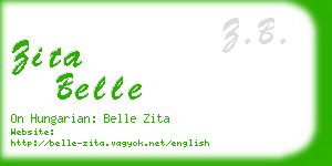 zita belle business card